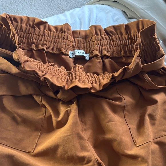 Grace Karin Tan Paperbag Waist Pants - Picture 2 of 7